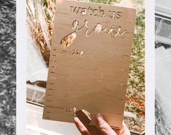 Metro di crescita personalizzato in legno: regalo per baby shower, decorazione per la cameretta.