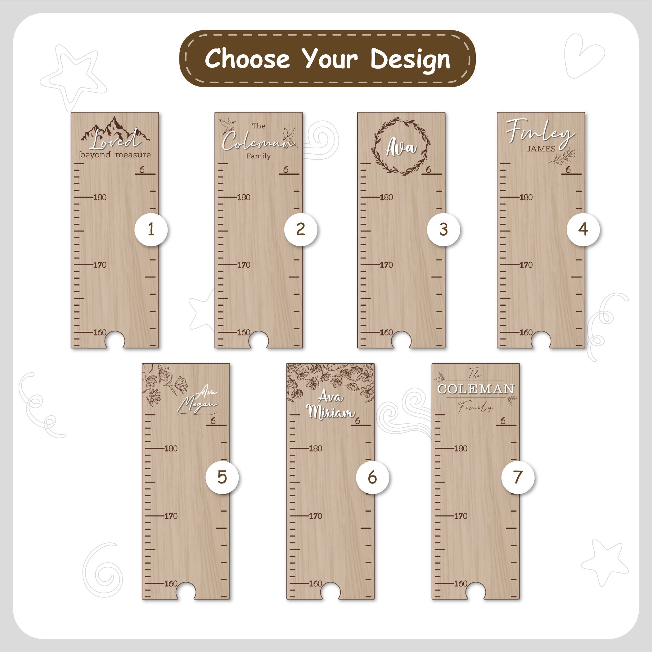 Personalized Wooden Growth Chart Ruler – Nursery Wall Decor - Etsy