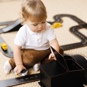 Wooden car track Road Track Toddler Gift for Kids baby boy gift image 6