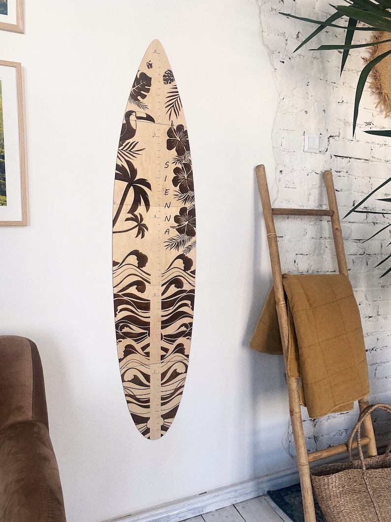 Growth Chart / Surfboard Growth Height Chart Ruler / Ocean Etsy