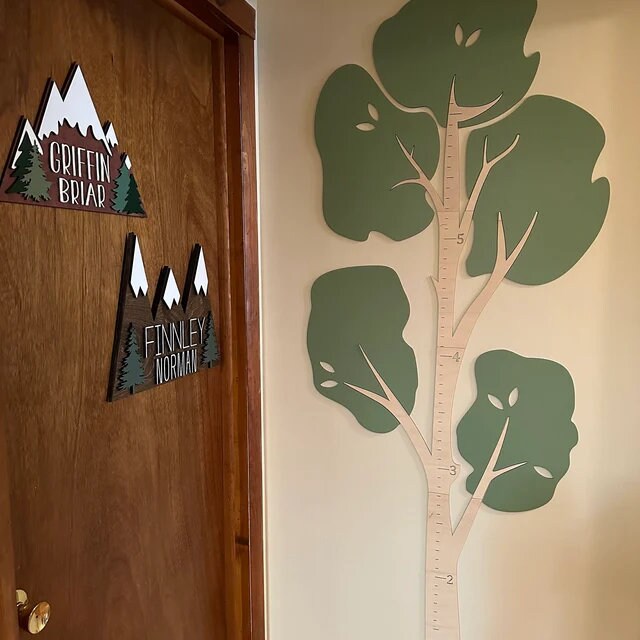 Cool Tree Ruler Tree Growth Chart, Wooden Height Ruler, Nursery Decor - Etsy