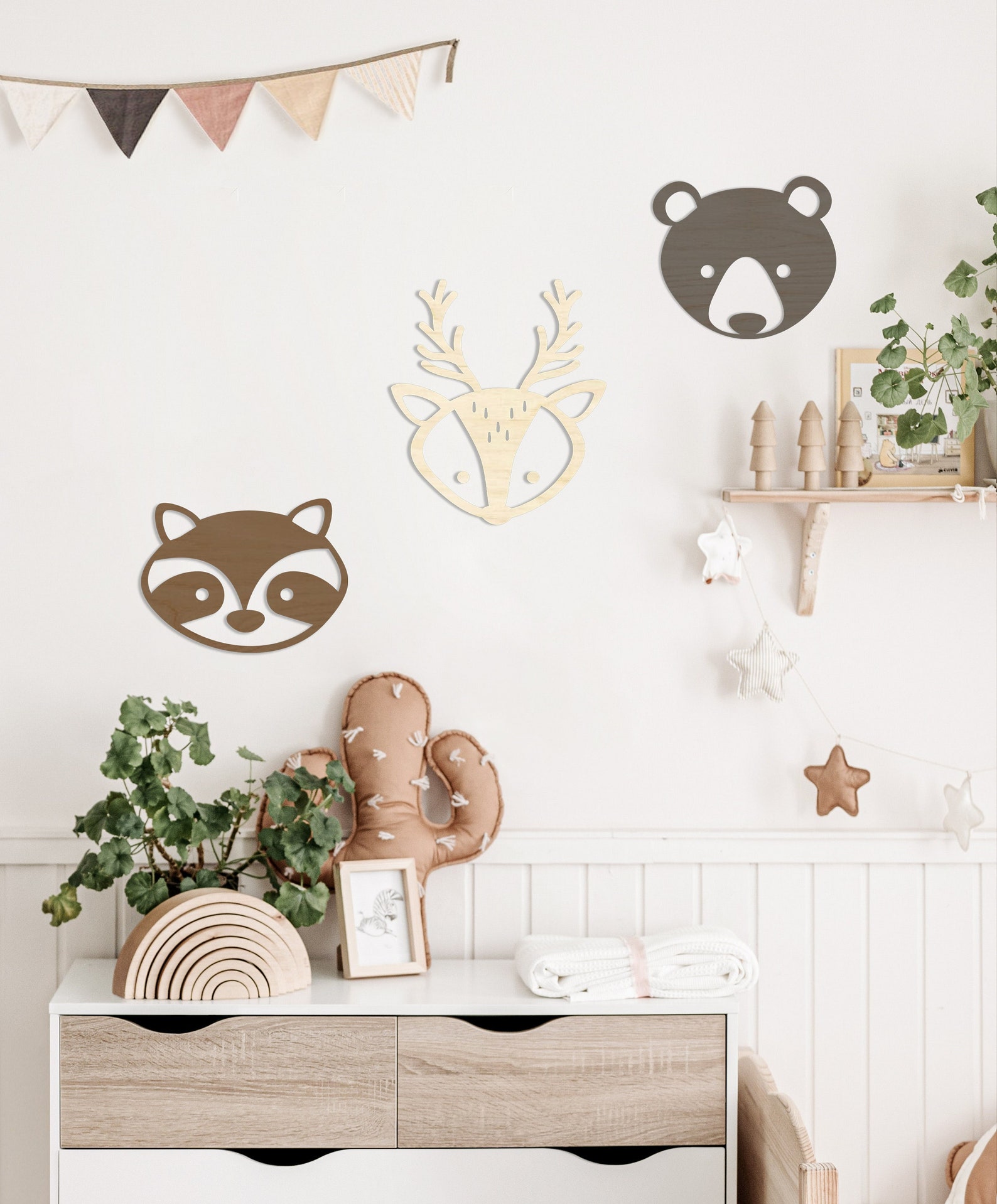 Safari Nursery Wall Decor Woodland Children's Room Decor Etsy