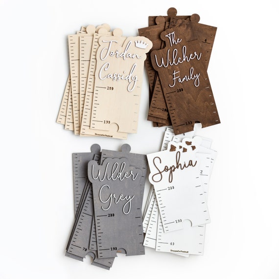 Personalized Wooden Growth Chart Ruler, Family Keepsake