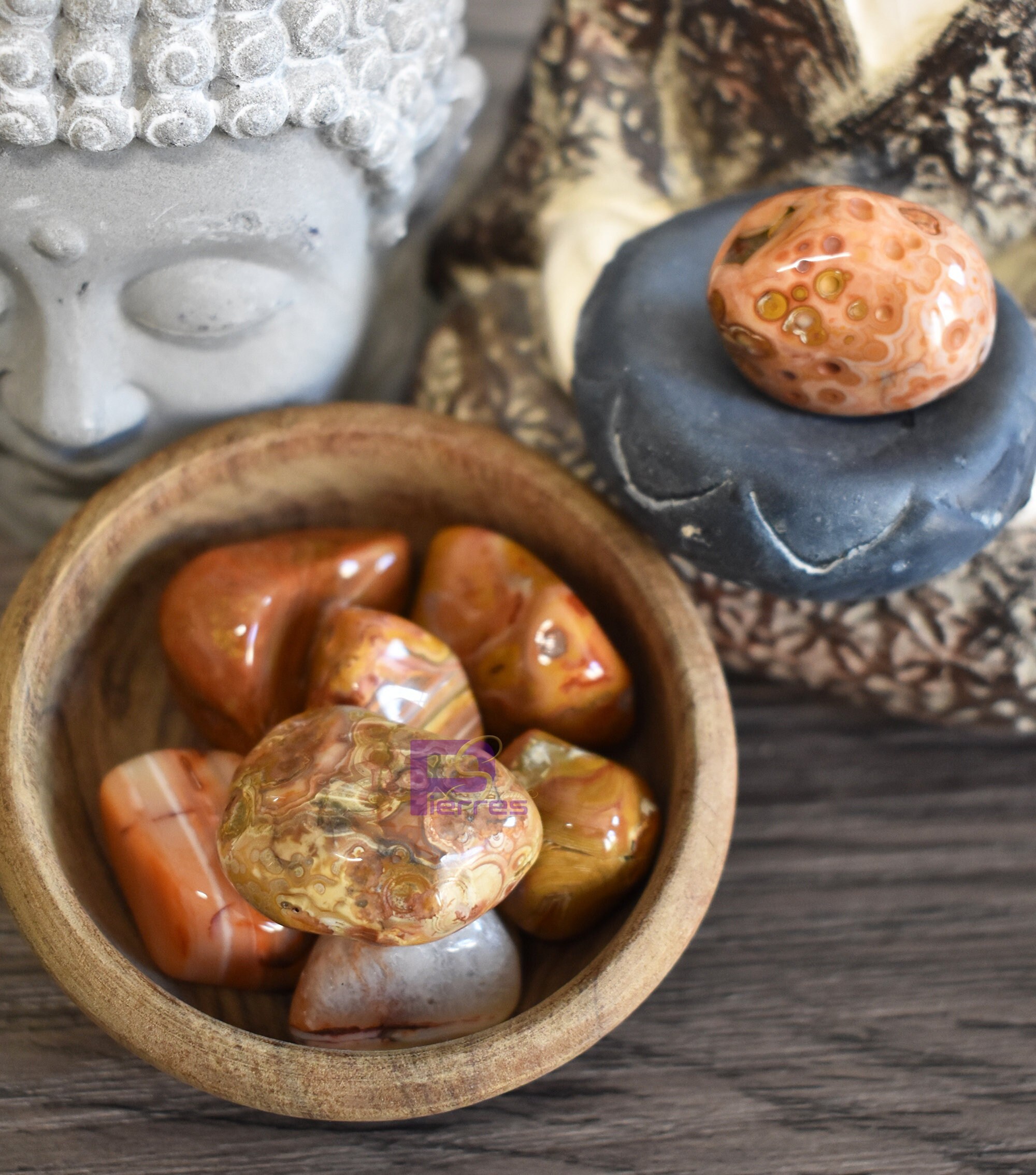 Agate Bandée - Lithothérapie Pierre Roulée 20 à 25 mm Qualité A Origine Brésil