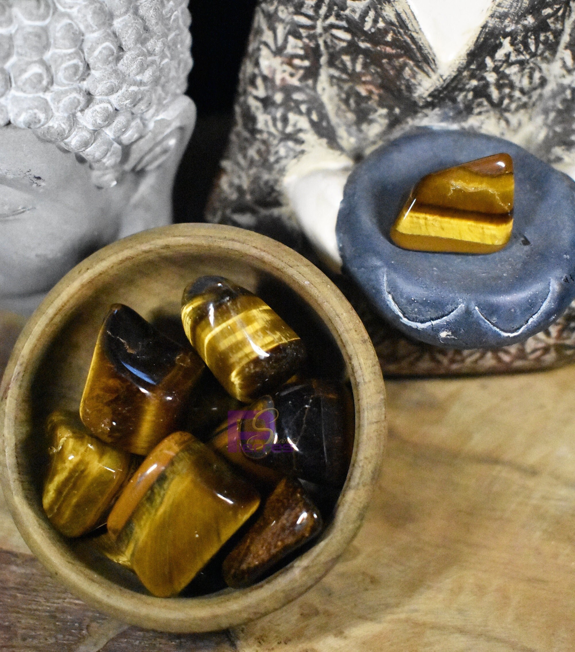 Œil de Tigre - Lithothérapie Pierre Roulée 20 à 30 mm Origine Afrique Du Sud