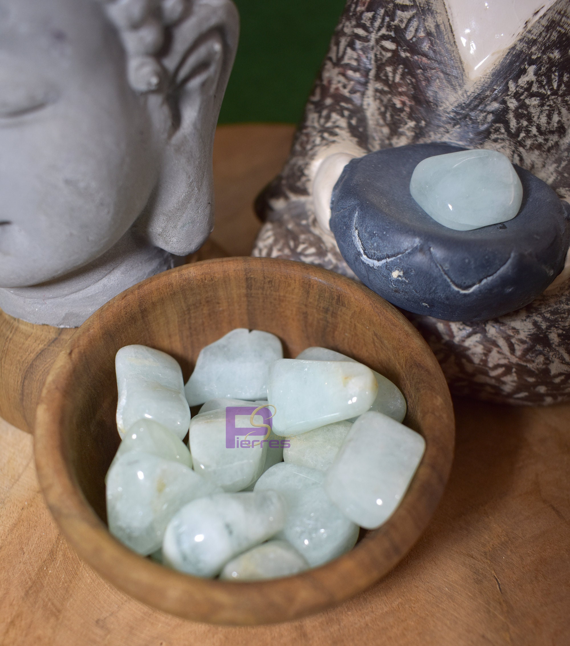 Aigue Marine - Lithothérapie Pierre Roulée 15 à 25 mm Origine Brésil