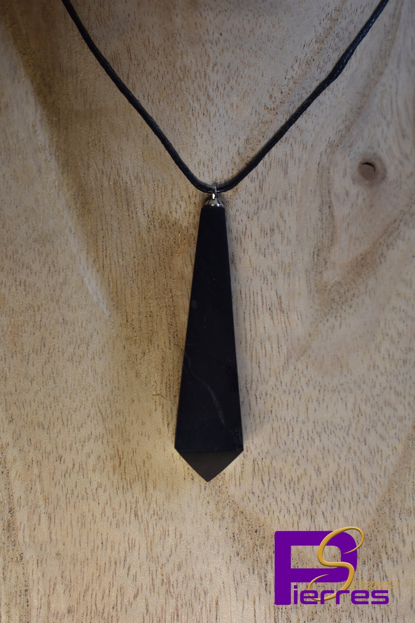 Pendentif Pendule Shungite - Lithothérapie Pierre Roulée 15 50 mm Qualité Aa Origine Russie