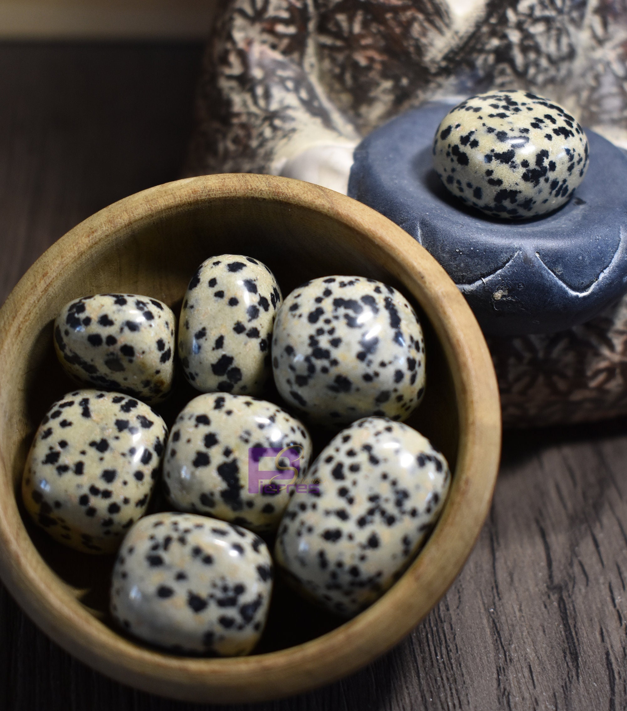 Jaspe Dalmatien- Lithothérapie - Pierre Roulée 20 mm Qualité A Origine Mexique