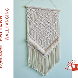 Macrame PATTERN -  Pattern, Instruction and Knot Guide - Digital download - DIY Macrame Boho Wall Hanging tutorial &quot;Christmas snowflake&quot;