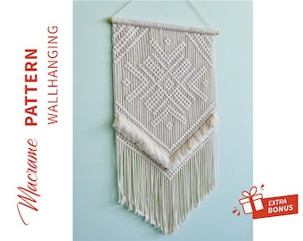 Makramee MUSTER - Anleitung, Knotenanleitung und Knotenanleitung - Digitaler Download - DIY Macrame Boho Wandbehang Anleitung "