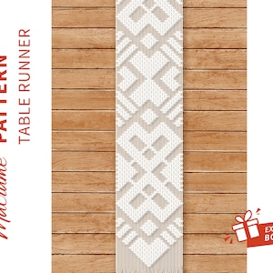 TABLE RUNNER pattern - macrame tutorial - &quot;Baci&quot; - DIY Macrame Boho pdf Pattern, Instruction and Knot Guide - Digital download -
