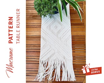 TABLE RUNNER pattern - macrame tutorial - "Colorio" - DIY Macrame Boho pdf Pattern, Instruction and Knot Guide - Digital download -