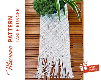 TISCHLÄUFER - Makramee Anleitung - "Colorio" - DIY Makramee Boho pdf Muster, Anleitung und Knoten Anleitung - Digital download -