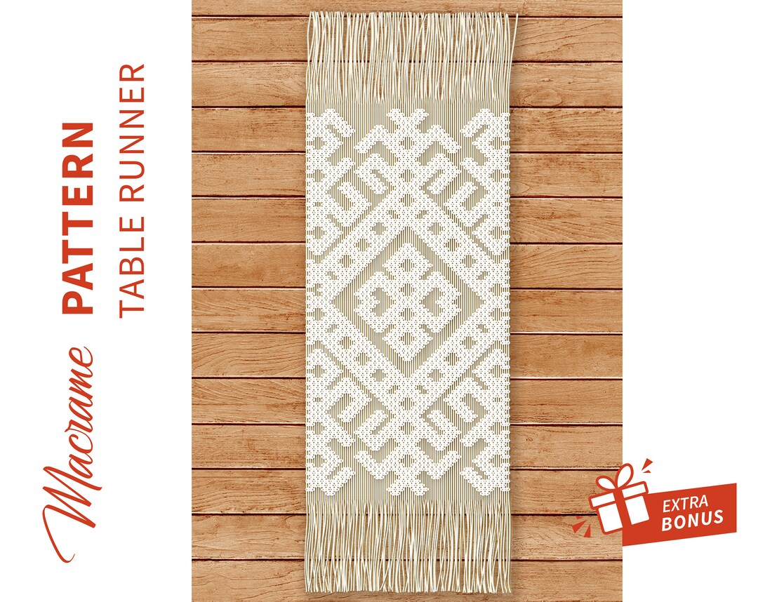 TABLE RUNNER Pattern - Macrame Tutorial - 