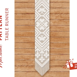 TABLE RUNNER macrame pattern; Macramè tutorial &quot;Primavera M&quot;; DIY Boho Macrame Pdf Pattern; Instruction and Knot Guide; Instant Download.