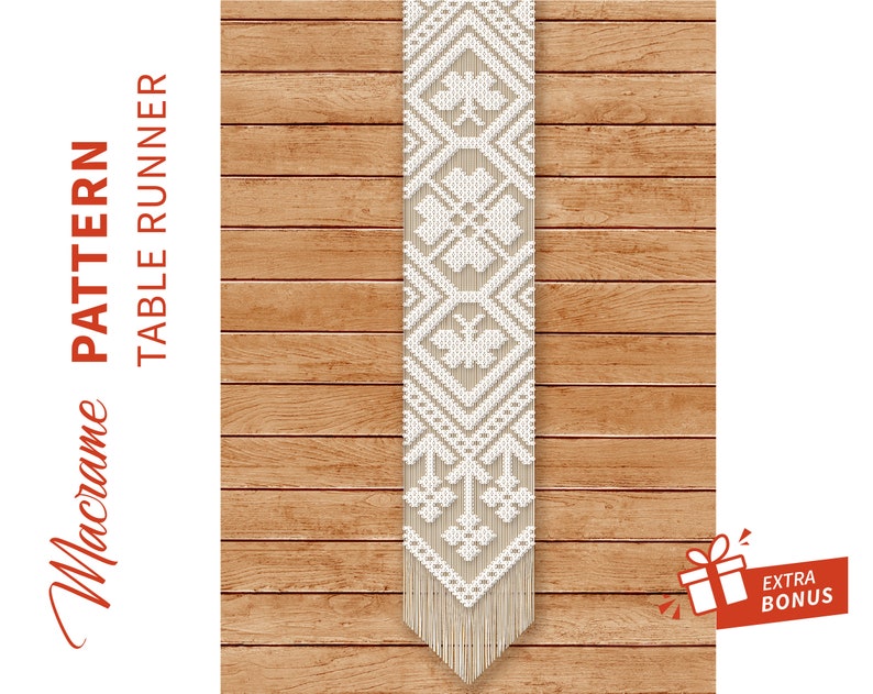 Macrame Table runner pattern "Primavera M"