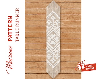 TABLE RUNNER pattern - macrame tutorial - "Primavera S" - DIY Macrame Boho pdf Pattern, Instruction and Knot Guide - Digital download -