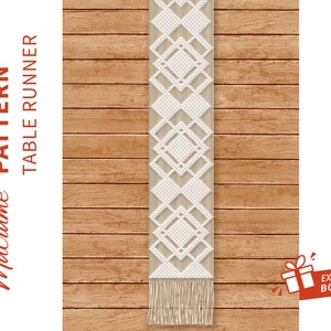 TABLE RUNNER macrame pattern "Levate"; Macramè tutorial; DIY Boho Macramè Pdf Pattern; Instruction and Knot Guide; Instant Download. Easy.