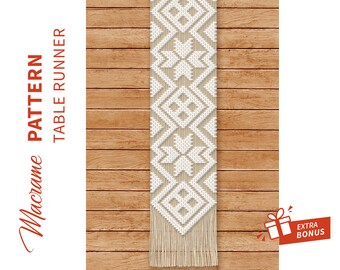 TISCHLÄUFER Makramee Muster „Ornica“; Makramee-Anleitung; DIY Boho Macramè Pdf Muster; Anleitung und Knotenanleitung; Sofortiger Download. Einfach.