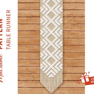 TABLE RUNNER macrame pattern &quot;Burolo&quot;; Macramè tutorial; DIY Boho Macramè Pdf Pattern; Instruction and Knot Guide; Instant Download.