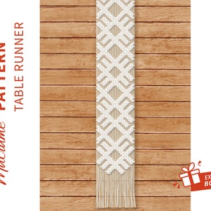 TABLE RUNNER macrame pattern &quot;Bienno&quot;; Macramè tutorial; DIY Boho Macramè Pdf Pattern; Instruction and Knot Guide; Instant Download.