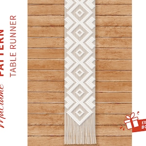 TABLE RUNNER macrame pattern &quot;Carassai&quot;; Macramè tutorial; DIY Boho Macramè Pdf Pattern; Instruction and Knot Guide; Instant Download.