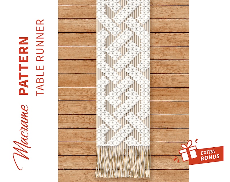 Macrame Table runner pattern "Poggio"