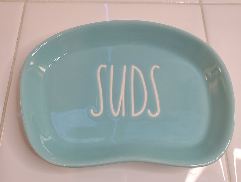 Rae Dunn Suds Soap Dish Blue Ceramic Etsy
