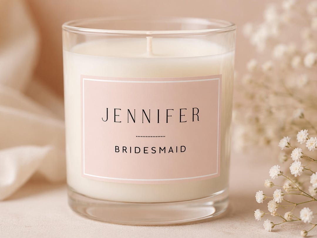 Custom Candle Labels, Personalized Glossy Stickers for Jars, Bridesmaid ...
