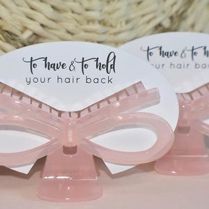Pink Bow Hair Claw Clip: Bridesmaid Proposal Gift with Custom Card