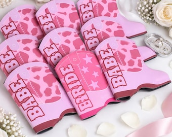Bride Boot Can Coolers | Pink Cowgirl Bachelorette Party Favors