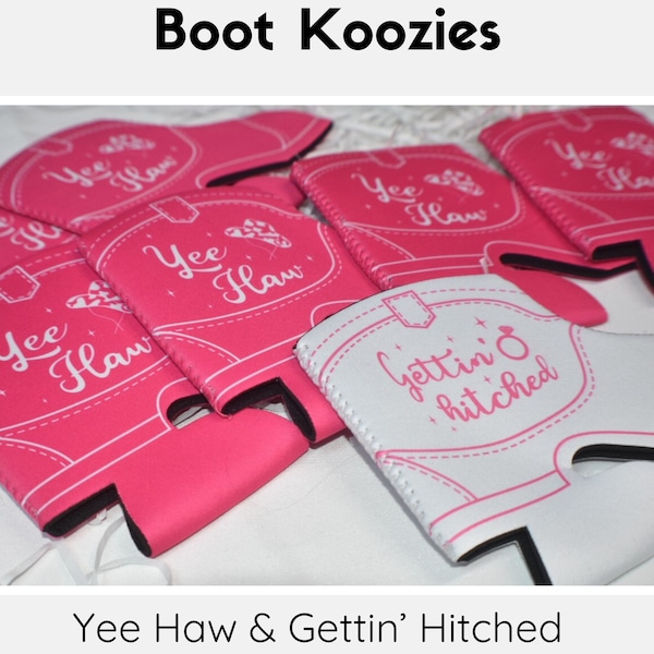 Pink and White Boot Can Coolers, Bachelorette Favor, Bridesmaid Gift Box, Party Drink Holder, Nashville Theme Party Gift