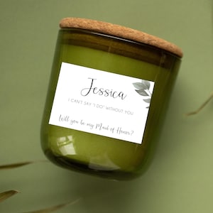 Candle Labels, Sticker labels, Bridesmaid gift, Proposal box, Custom Gift, DIY Candles, Gift Bag Sticker-LABEL ONLY