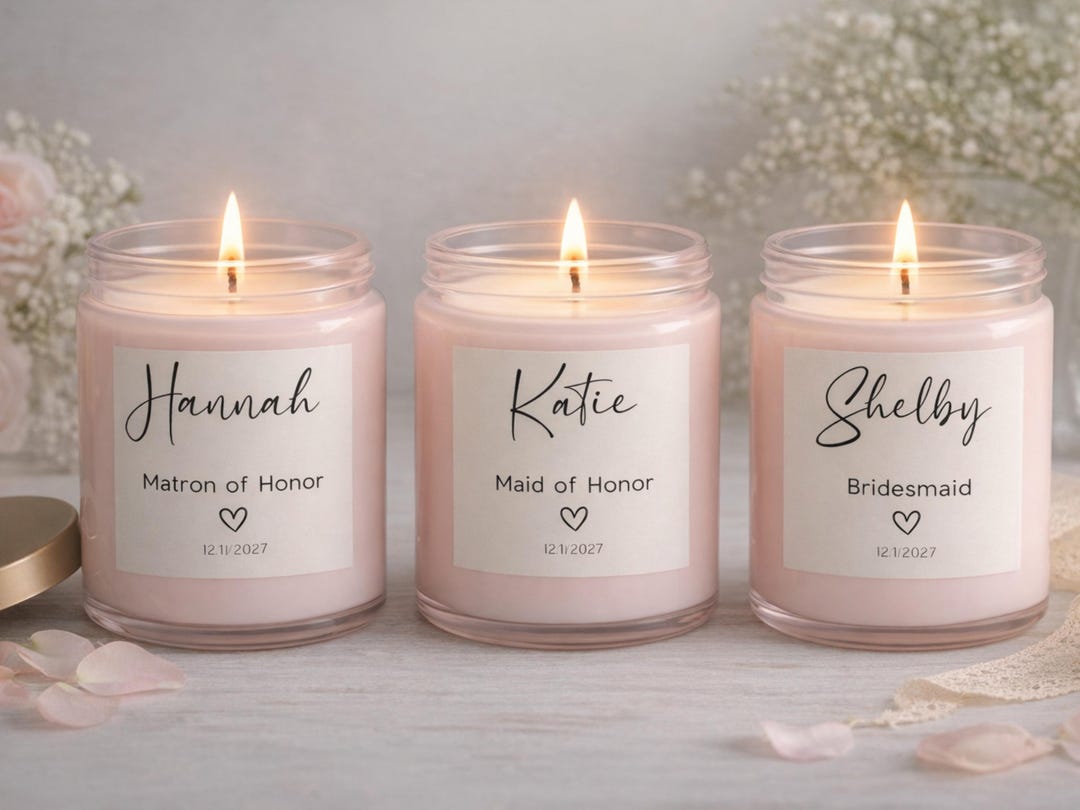 Custom Candle Labels – Personalized Light Beige Glossy Stickers for ...