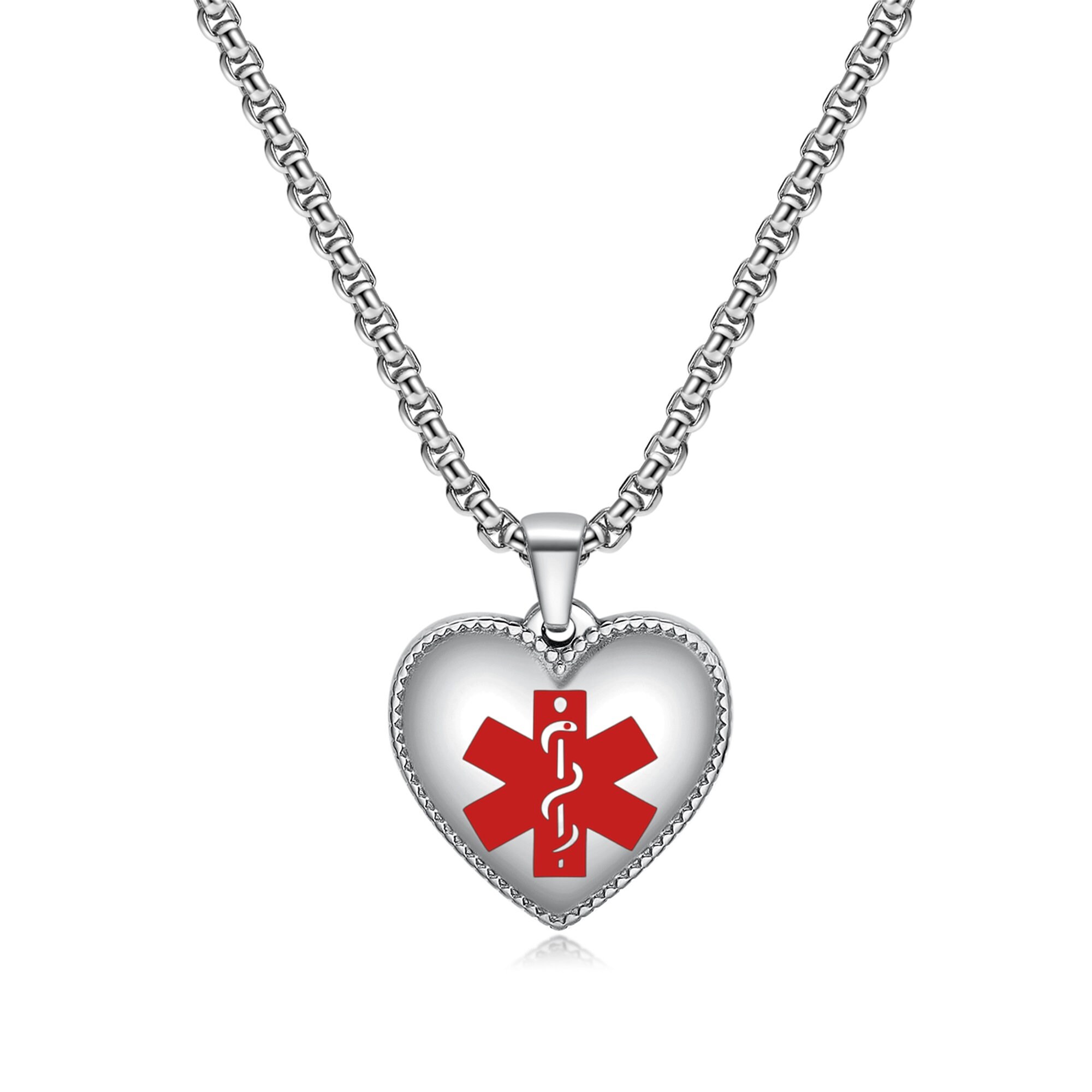 Customized Medical Alert ID Pendant Necklace for Women Girls Etsy