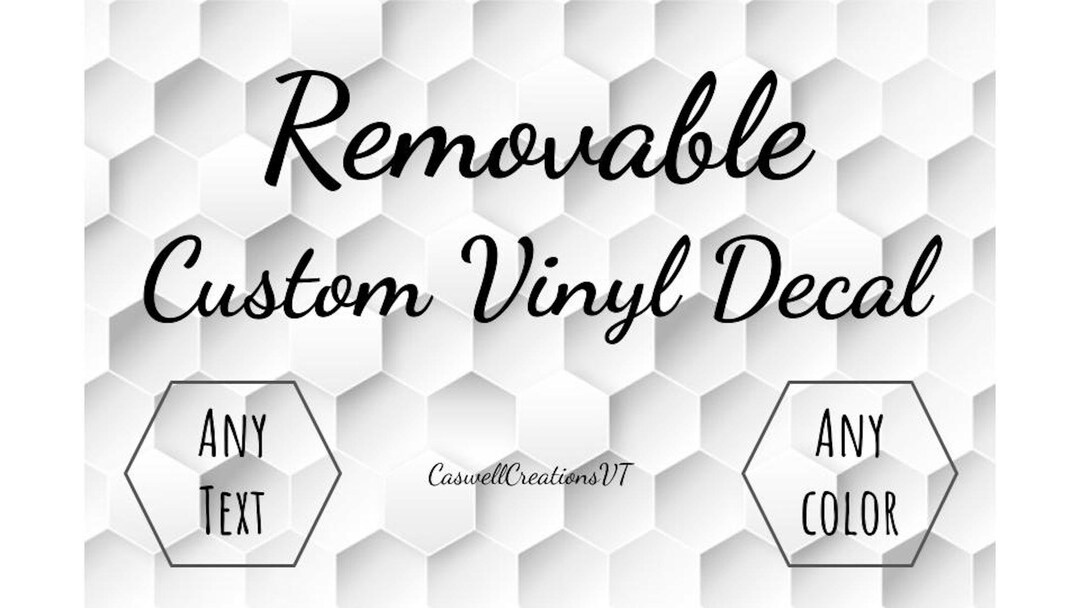 REMOVABLE Custom Vinyl Decal Personalized Text Stickers Etsy