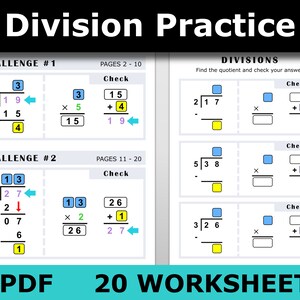 long multiplication worksheets printable pdf download etsy