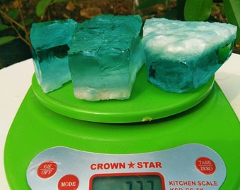 3 pcs/777 gr rare andara crystals green with snow new item