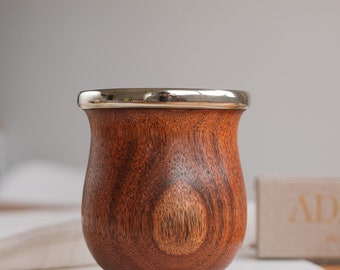 Premium wood mate gourd cup handmade in argentina