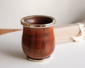 Yerba mate cup handmade carob wood premium mate