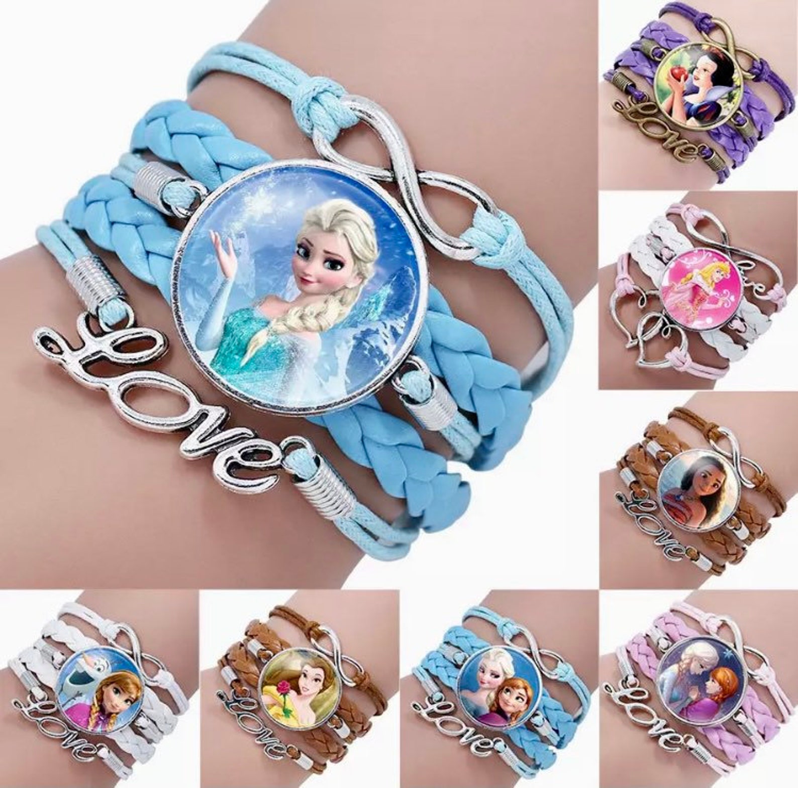 Pre Order Disney Princess Woven Charm Bracelet Etsy