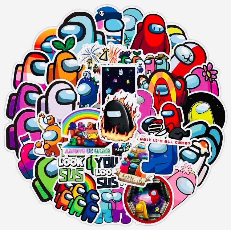 Among Us Vinyl Decal Stickers Assorted Set of 5 stickers Etsy