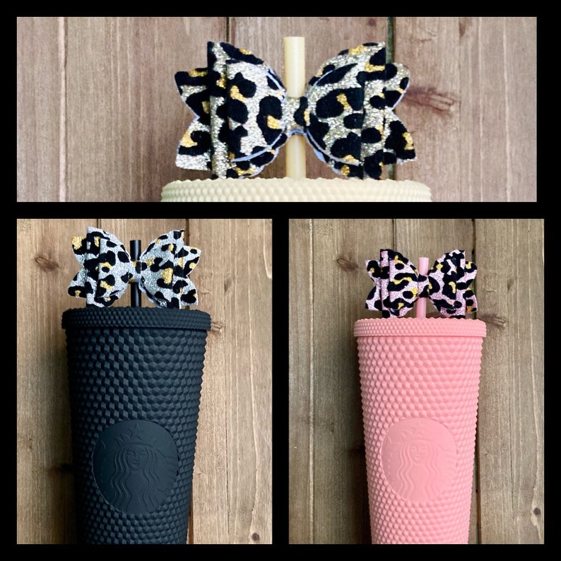 Starbucks Tumbler Cup Straw Topper Bow Etsy