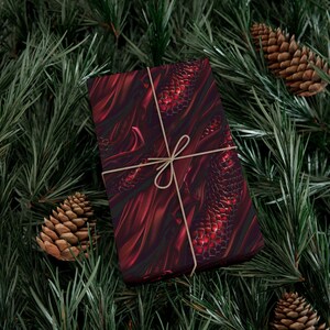Red Dragon Scales Gift Wrap: Fantasy Medieval Paper