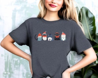 Lustiges Weihnachtskatzen T-Shirt: Feiertags-Katzenliebhaber Geschenk