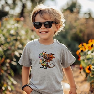 Little Patchwork Dragon T-shirt, Kids dragon shirt, Kids dragon Tshirt, Kids size