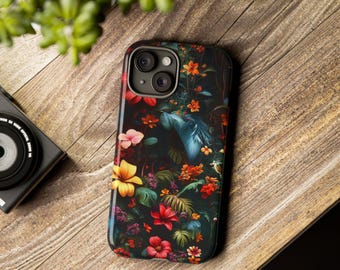 Tropical Flower Jungle Design Phone Case: Protective Dual Layer