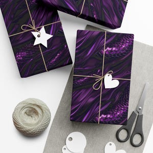Purple Dragon Scales and Silk Gift Wrap,Fantasy Gift Wrap, Medieval Paper, Stylish Dragon Lover Gift Wrap, Unique Wrapping Sheets