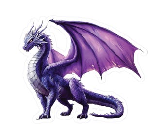 Lila Drache Sticker, Fantasy Fabelwesen Sticker