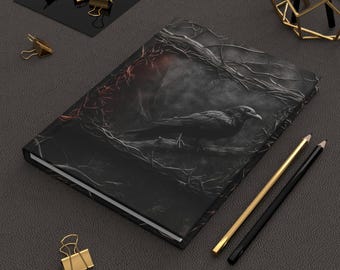 Gothic Raven Journal: Dark Fantasy Lined Notebook